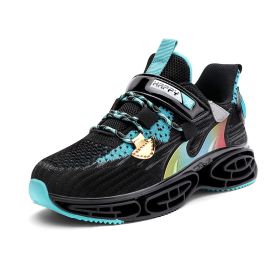 Big Children Running Shoes Boys Sneakers Spring Autumn Breathable Shoes Kids Sport Shoes Light Outdoor Hollow Sole Tenis Shoes (Color: black sneakers boys, size: 37)