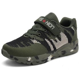 Summer Children Sports Shoes Military Training Camouflage Boys Sneakers Army Green Outdoor Kids Running Shoes For Girls Trainers (Color: green kids sneakers, size: 10)