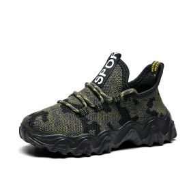 Summer Children Sports Shoes Military Training Camouflage Boys Sneakers Army Green Outdoor Kids Running Shoes For Girls Trainers (Color: kids green sneakers, size: 1.5)